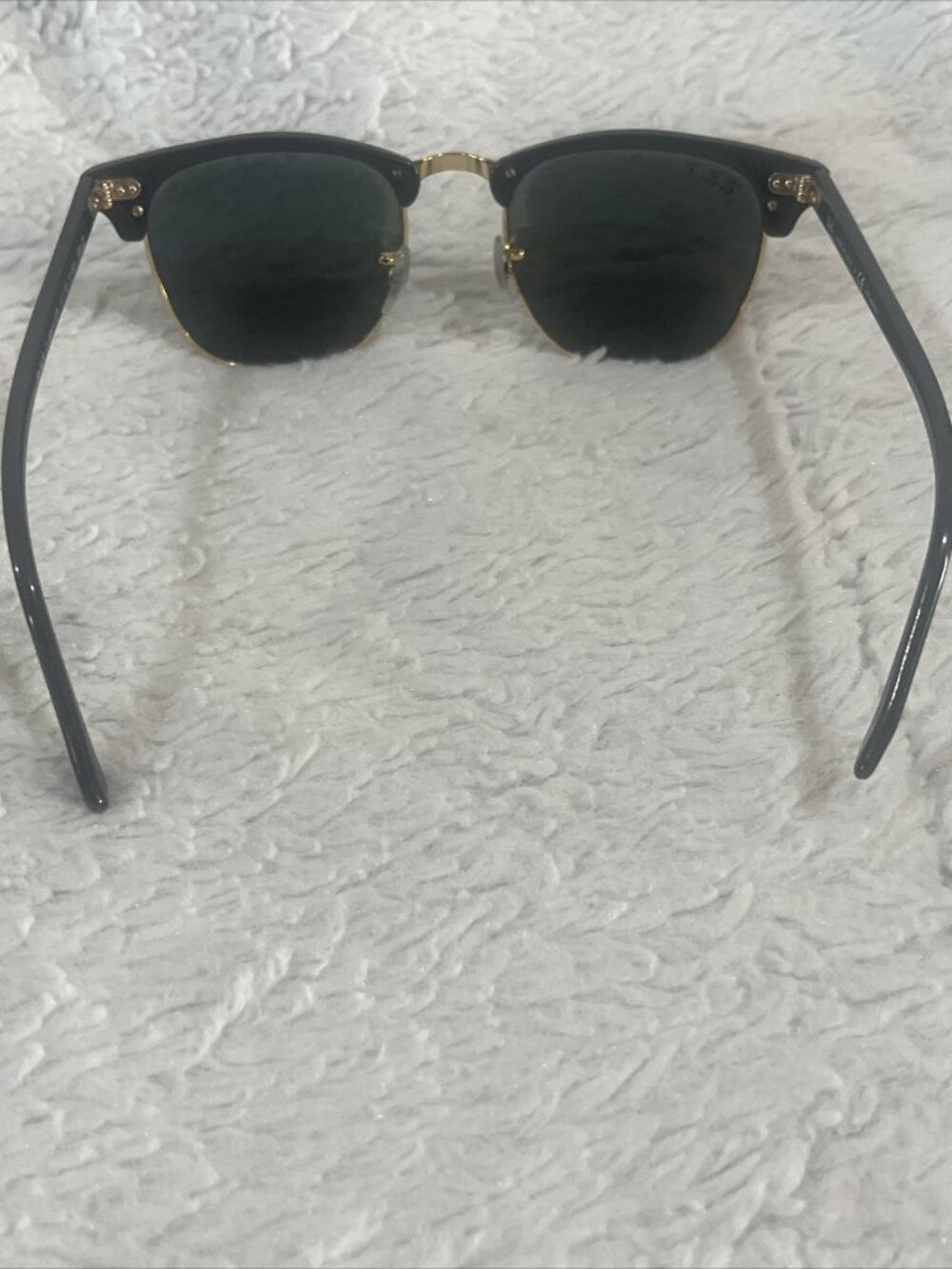 Ray-Ban RB3016 Clubmaster Polarized Sunglasses Black Frame Green Lens Men - Picture 9 of 11